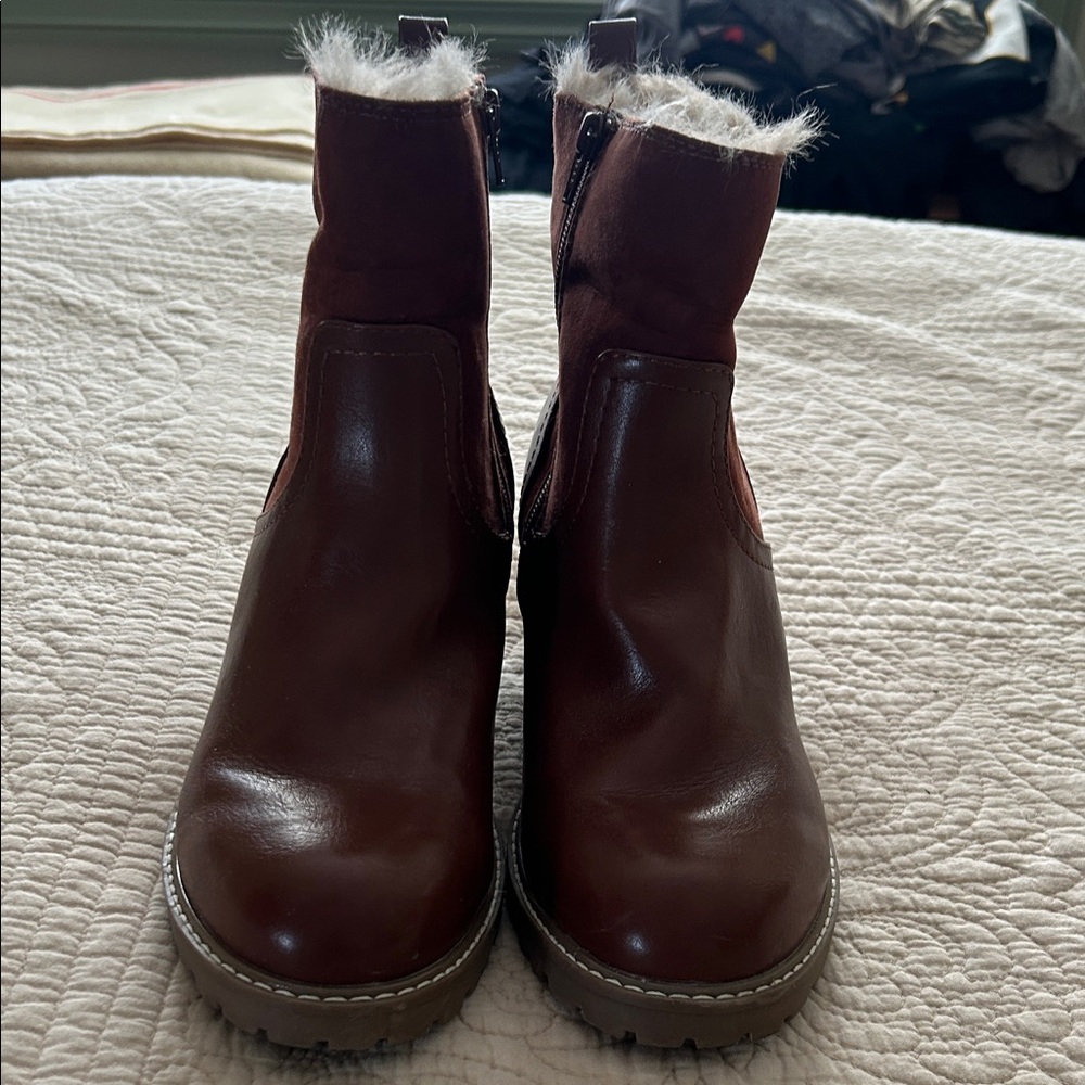 Universal Thread Dark Brown Winter Boots Plush Li… - image 2